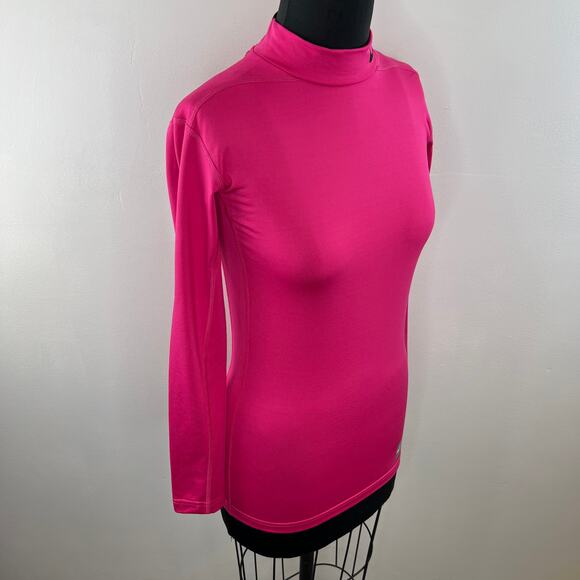 NIKE Pro Combat DRI-Fit Hyperwarm Compression Mock 2.0 Long Sleeve Top Pink S - Picture 4 of 10